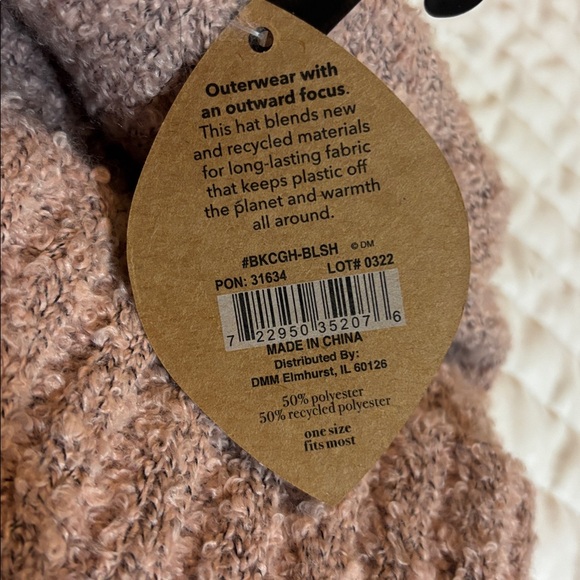 Common Good Beanie - Dusty Rose Textured Knit - Picture 5 of 5